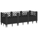 Cumpara ieftin Jardiniera de gradina cu spalier, negru, 123,5x43,5x43,5 cm, PP