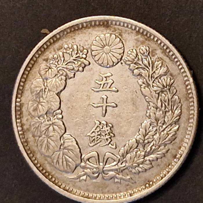 Japonia 50 Sen 1915 Taisho argint 10 gr