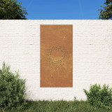 Decor perete de gradina 105x55 cm design soare otel Corten GartenMobel Dekor, vidaXL