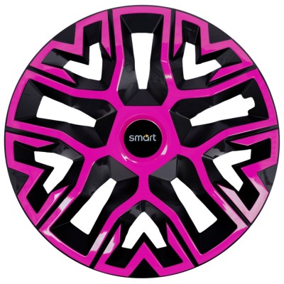 Set 4 Capace Roti 16 inchi Best Roz-Negru, Compatibile Cu Smart foto