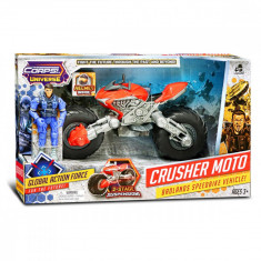 Set motocicleta cu figurina, Crusher Moto, The Corps Universe, Lanard Toys