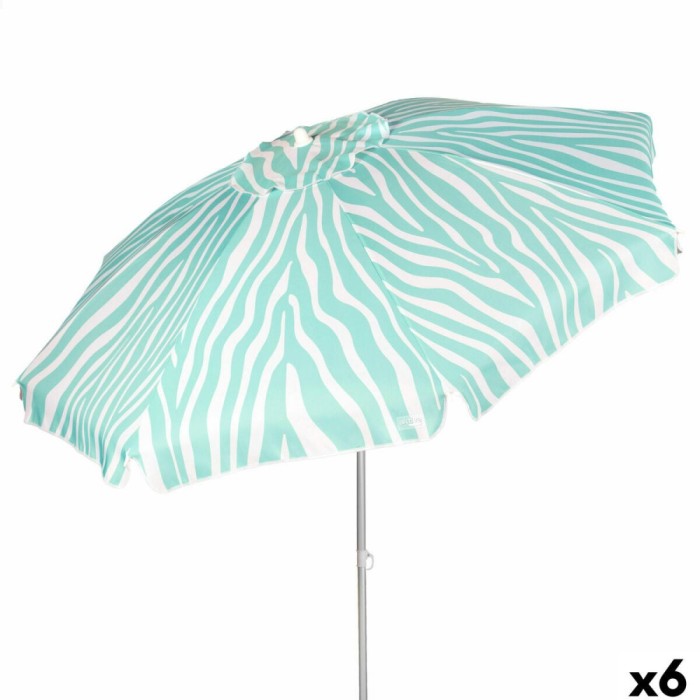 Umbrelă de plajă Aktive Albastru 200 x 195 x 200 cm (6 Unități)