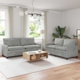 vidaXL Set de canapea 2 pcs Gri deschis Catifea 3417145