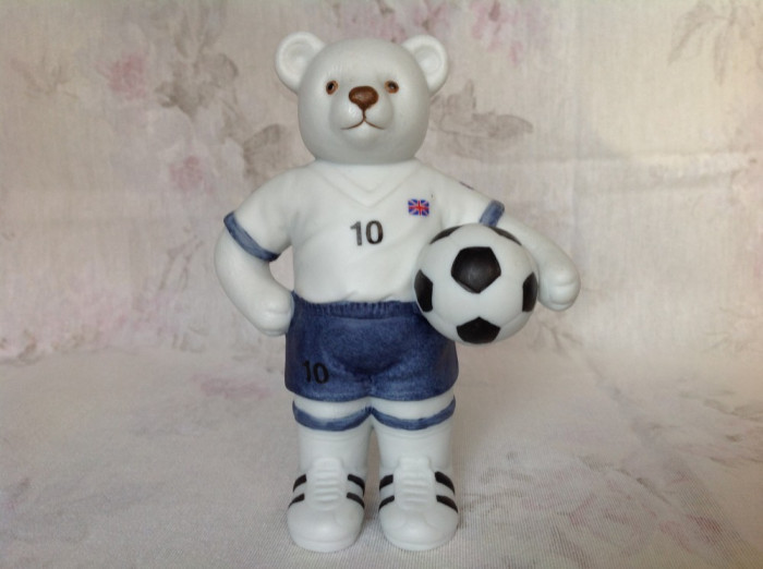 Ursuletul fotbalist, figurina vintage portelan biscuit, Rosenthal -