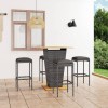 Gossi set mobilier bar de gradina cu perne, 5 piese, gri, poliratan