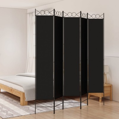 Paravan de cameră cu 5 panouri, 200x220 cm, textil foto