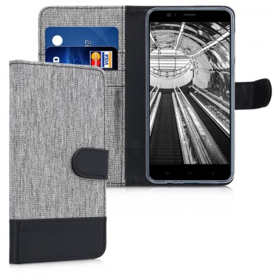 Husa pentru Elephone P8 Mini, Textil, Gri, 43075.22 foto