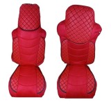 2 x Huse scaune pentru MAN TGX 2007-2015 Camioane Rosu Piele Textil