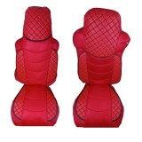2 x Huse scaune pentru MAN TGX 2007-2015 Camioane Rosu Piele Textil