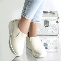 Pantofi casual karin bej piele naturala, 40
