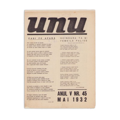 Publicația &amp;bdquo;UNU&amp;rdquo;, anul V, nr. 45, 1932 foto