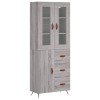 Dulap inalt, gri sonoma, 69,5x34x180 cm, lemn compozit