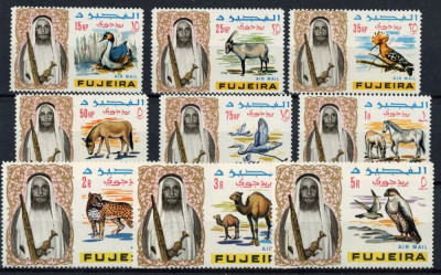FUJEIRA--Fauna-Serie de 9 timbre nestampilate MNH foto