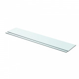 Gossi rafturi, 2 buc., 80 x 15 cm, panouri sticla transparenta
