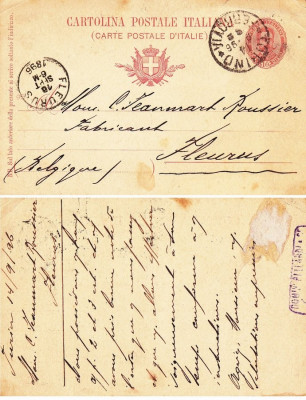 Italy 1896 Old postcard postal stationery TORINO FERROVIA - SPOORWEGEN D.410 foto