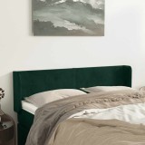 vidaXL Tăblie de pat cu aripioare verde &icirc;nchis 147x16x78/88 cm catifea 3118539