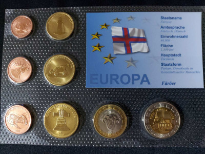 Set Euro - Probe - Insulele Feroe 2004 , 8 monede foto