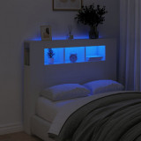 Tablie de pat cu LED, alb, 120x18,5x103,5 cm, lemn GartenMobel Dekor, vidaXL