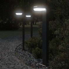vidaXL Lămpi exterioare de podea 3 buc. negru 80 cm aluminiu turnat