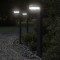 Gossi lampi exterioare de podea 3 buc. negru 80 cm aluminiu turnat