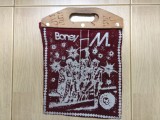 sacosa traista mica din panza veche anii &#039;70-&#039;80 fata verso cu abba / boney m