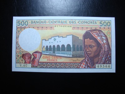 COMORE 500 FRANCI 2004 UNC foto