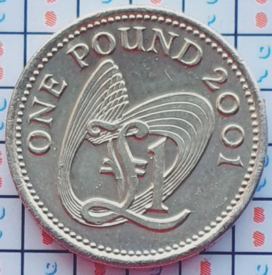 Guernsey 1 Pound Lira 2001 UNC - Elizabeth II (4th portrait) - km 110 - A031 foto