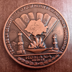QW1 135 - Medalie - industria gaziera 75 ani descoperirea gazului Transilvania