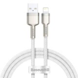 CABLU alimentare si date Baseus Cafule Metal, Fast Charging Data Cable pt. smartphone, USB la Lightning Iphone 2.4A, braided, 1m, alb &quot;CALJK-A02&quot; (tim