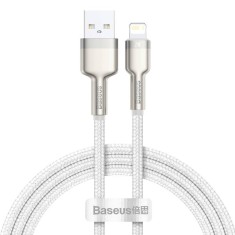 CABLU alimentare si date Baseus Cafule Metal, Fast Charging Data Cable pt. smartphone, USB la Lightning Iphone 2.4A, braided, 1m, alb &quot;CALJK-A02&quot; (tim