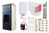 Pachet Termosemineu peleti Fornello Royal Ivory 25 kw, complet echipat, pompa circulatie, vas expansiune, automatizare, kit evacuare 3.5 ml, Boiler Te