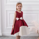 Rochie de ocazie visinie cu alb perlat (Marime Disponibila: 7-8 ani), Superbaby