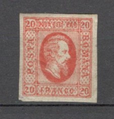 Romania.1865 Principele Cuza in oval 20 Par. rosu tip II XR.23