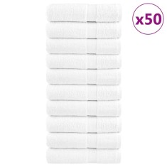 vidaXL Prosoape m&acirc;ini premium SOLUND 50 buc alb 50x100cm 600gsm