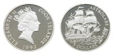 Cook Islands 1992 - 5 dollars, nava Astrolabe, descoperirea Americii, argint, PROOF