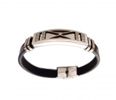 Bratara din piele ecologica, Inox, A4B65