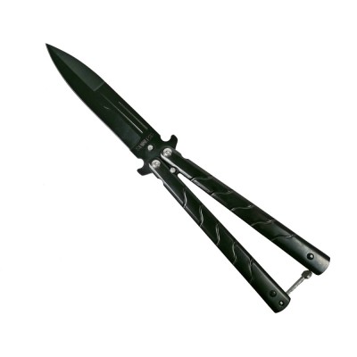 Briceag fluture IdeallStore&amp;reg;, Ninja Blade, otel inoxidabil, negru, 22.5 cm foto