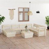 Set mobilier de gradina din palet 8 piese lemn de molid tratat GartenMobel Dekor, vidaXL