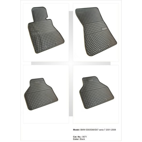 Covoare cauciuc BMW E65 / E66 / E67 seria 7 2001-2008 ( 0671, P30 ) Automotive TrustedCars
