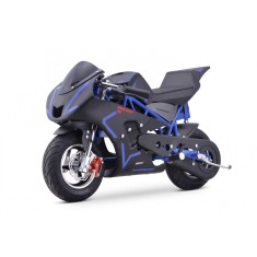 Motocicleta electrica pentru copii NITRO E-Pocketbike Rocket VX 6 800W 36V, culoare albastra