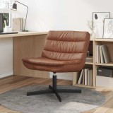 VidaXL Scaun accent Maro Piele sintetică, metal Mediu Rotativ