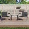 VidaXL Set mobilier de grădină, cu perne, antracit, 3 piese, oțel