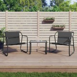 VidaXL Set mobilier de grădină, cu perne, antracit, 3 piese, oțel