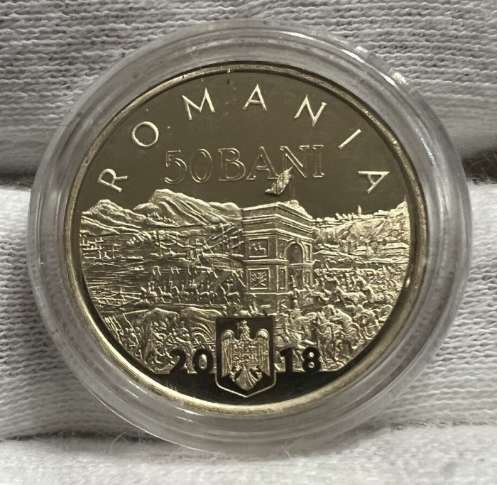 50 Bani 2017 PROOF, Alama, Romania, 140 Ani de la Unirea Dobrogei cu Romania