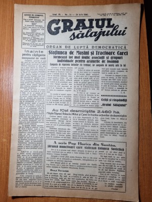 graiul salajului 24 iunie 1949-articol carei,supurul de jos,jibou,zalau,bodia foto