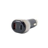 Incarcator auto elSales ELS-PC201 cu 1 USB si 1 USB-C, tehnologie Quick Charge 3.0, Power Delivery, alb