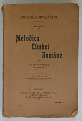 METODICA LIMBEI ROMANE de GH. N. COSTESCU , 1920 foto