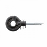 Izolator inelar plastic pentru gard, cu holsurub galvanizat, rezistent UV, diametru max 6mm