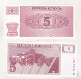 bnk bn Slovenia 5 tolari 1990 vzorec unc (specimen)