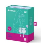 Cupa menstruala, Satisfyer Feel Good, culoare bleu, 1 cutie x 2 buc